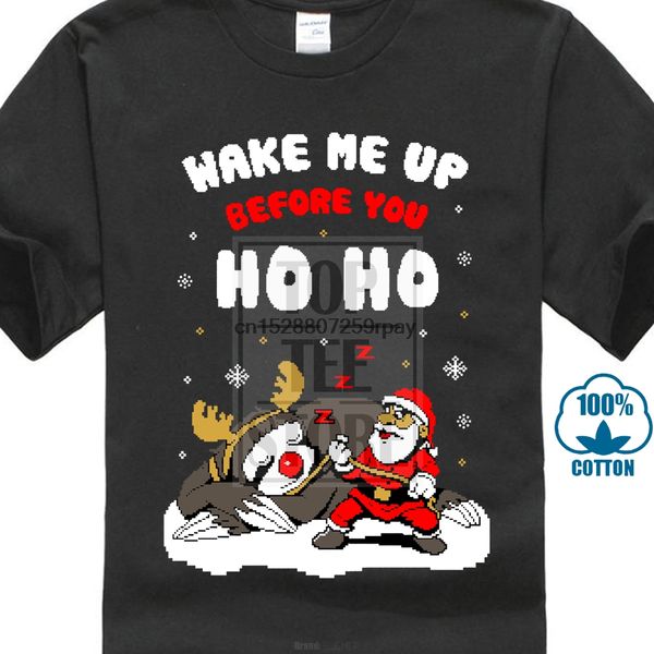 

wake me up before you ho ho santa sloth ugly xmas t shirt funny present