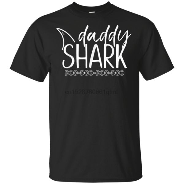 

mens daddy shark doo doo день отца подарков черная футболка s-2xl бесплатная доставка light tee shirt
