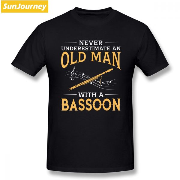 

never underestimate an old man with a bassoon men t shirt summer leisure plus size cotton crewneck short sleeve custom tshirt