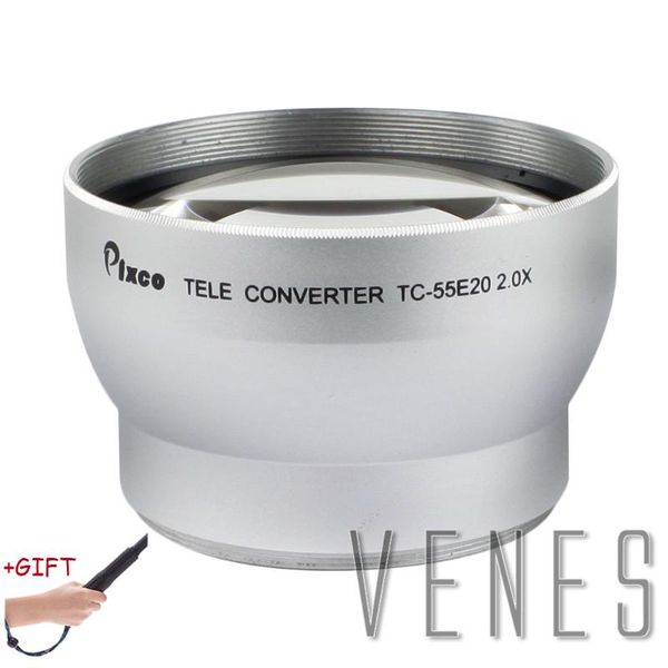 

gift 55mmÂ 2.0xÂ thread lens magnificationÂ telep tele converter lens for canon nikon pentax dslr slr camera silver