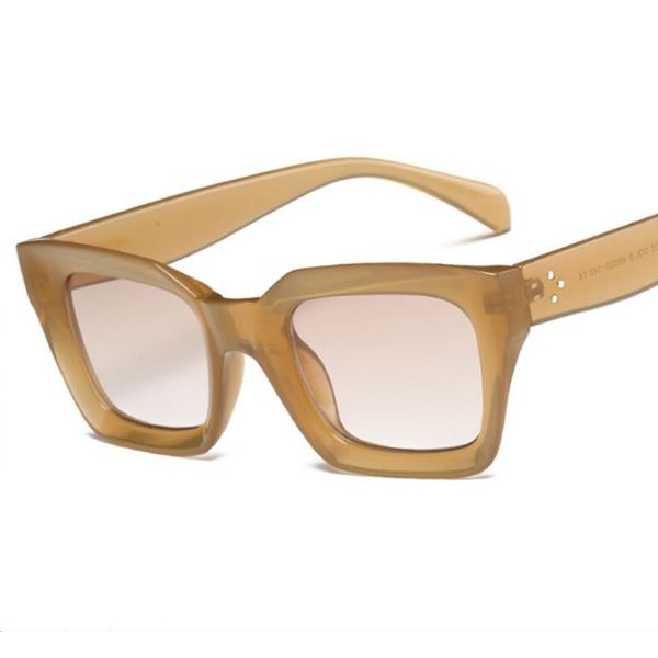 

emosnia classic women square sunglasses vintage brand designer fashion nail decoration men champagne frame shades gift for girls, White;black