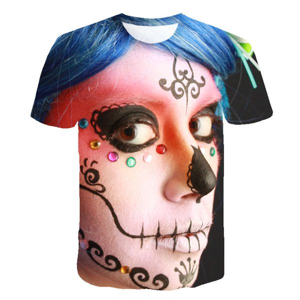 

skull men cosplay colorful summer 3d print shirts anime humor plus size men clothing