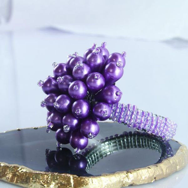 

napkin rings pearl flower beaded wedding wholesale, holder 12 pcs qn20090106