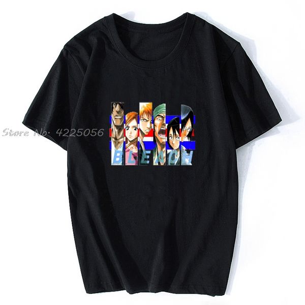 

new fashion t-shirt new bleach ichigo and friends anime cartoon print fashion men cotton tshirt tees streetwear