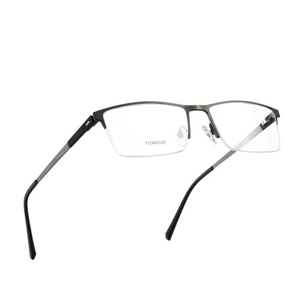 

fashion men's eyeglasses frames optical titanium alloy glasses frame men myopia prescription glasses half spectacle eyewear 2020, Black