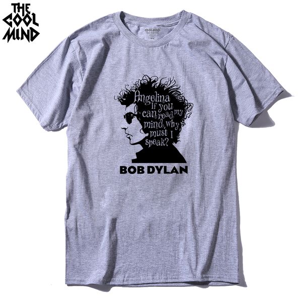 

coolmind bo0111a лето мужчина марк мода printed t-shirt мужчины верхнего качество 100% хлопок боб дилан printed для мужчин майки для мужчин