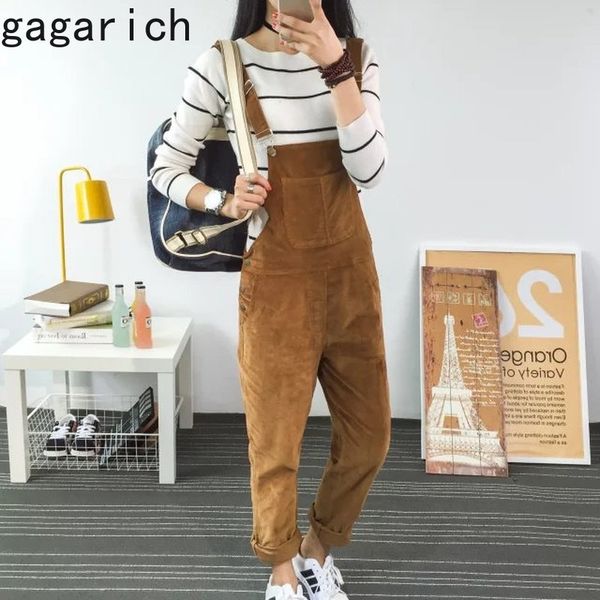 

women's pants & capris gagarich women 2021 autumn casual korean-style fashion all-match corduroy overalls loose slimming wear, Black;white