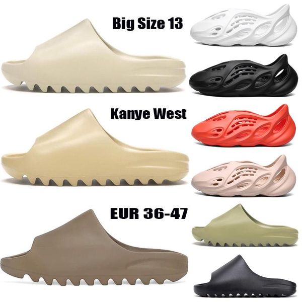 

2020 new foam runner sandal slipper triple black white bone resin desert sand kanye west men women fashion slides sandals shoes us 5 -13