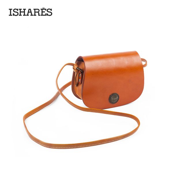 

ishares 2020 натуральная кожа седло женщины кожи коровы сумки vintage набор сумка высокого качества твердая обложка простой crossbody сумка