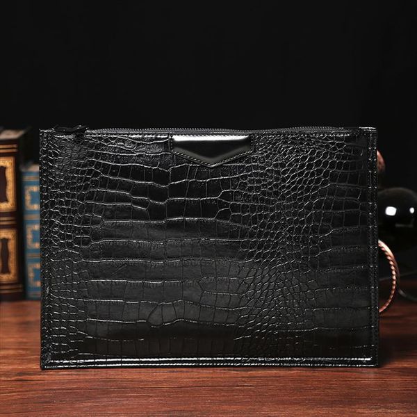 

2019 new leather bag business men crocodile pattern leather laptote briefcases bags shoulder handbag mens messenger bag