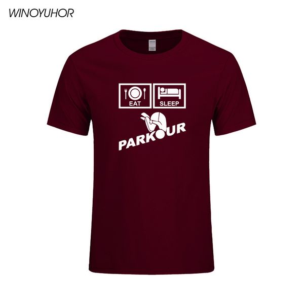 

eat sleep parkour t shirt men funny unning runner 100% cotton customized printed t-shirt hip hop streetwear