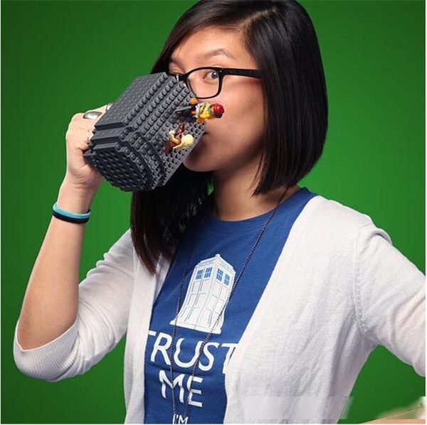 

2017 new drinkware building blocks mugs diy block puzzle mug 12oz 1piece build-on brick creative mug 10 colors coffee cup