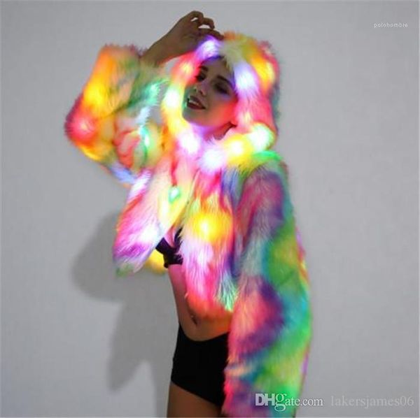 

led nights open stitch hooded plus size feamle clothing fashion style casual apparel christmas womens winter designer faux fur, Black