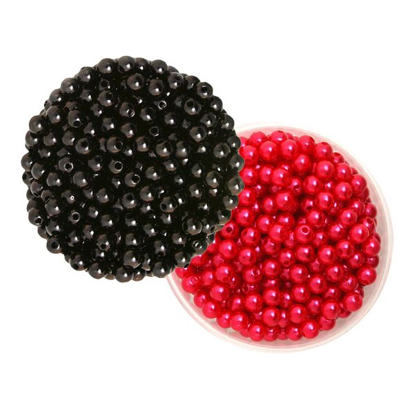 

1000 pieces 6mm round plastic imitation pearl spacer beads for craft black red
