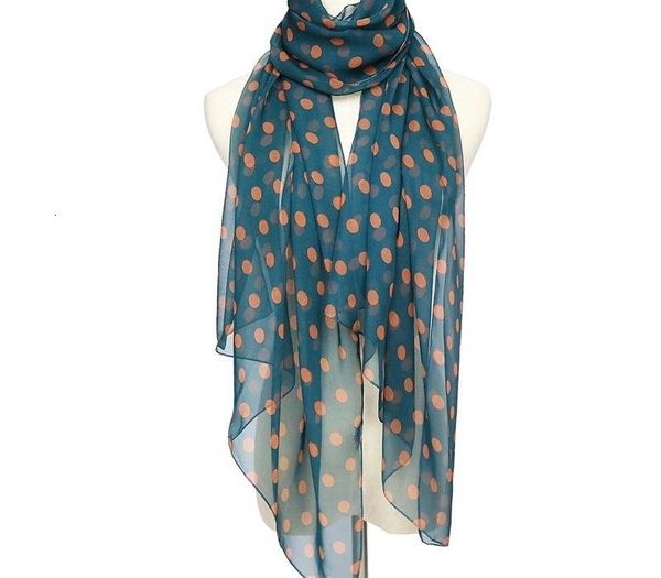 

wave point georgette silk scarf woman 180*70cm will size scarf circle point imitate real silk thin section shawl scarf, Blue;gray
