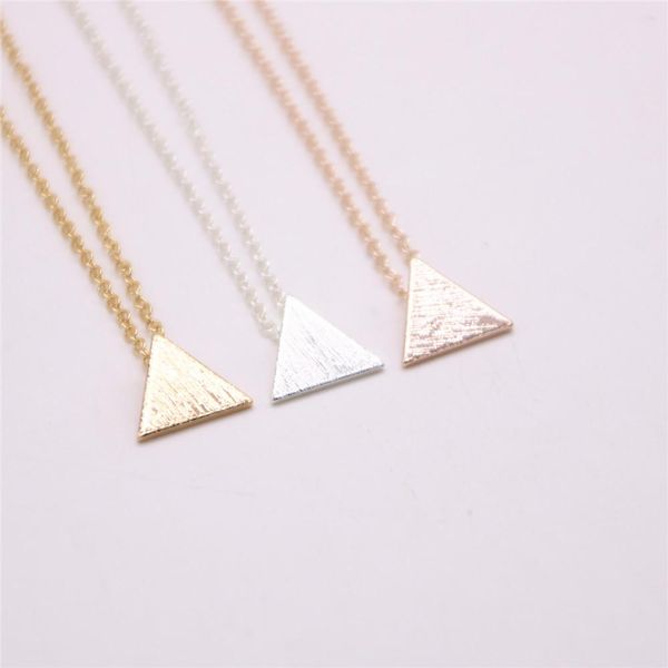 

fashion latest elements triangle shape pendant necklace for girls wholesale plated necklace the gift to women, Silver