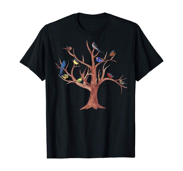 

fun nature lovers trees and birds are cool gift design t-shirt men tee shirt