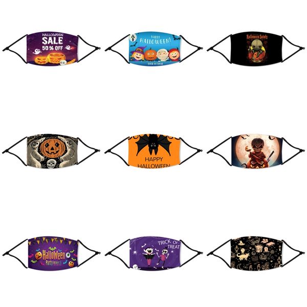 

designer face halloween straw mask fashion kids face halloween straw mask children's floral printed halloween straw masks can wash c#27, Black