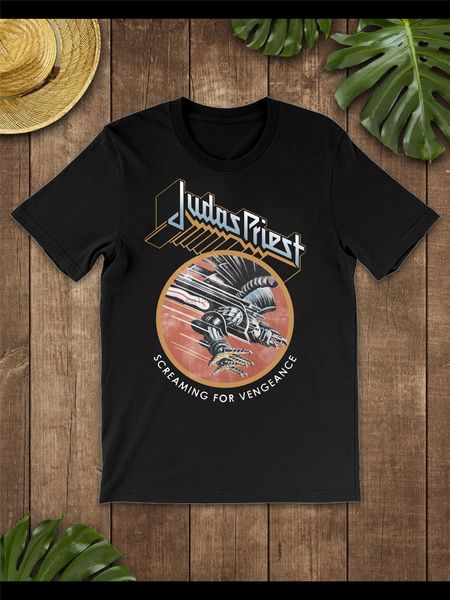 

judas priest screaming for vengeance t-shirt black-navy for men-women-youth retro o neck tee shirt