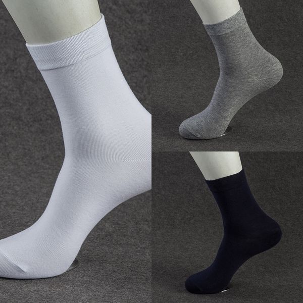 

spring and autumn classic 200-pin cotton solid color mid-tube medium socks medium men's versatile sweat-absorbent mid-tube men's s, Black