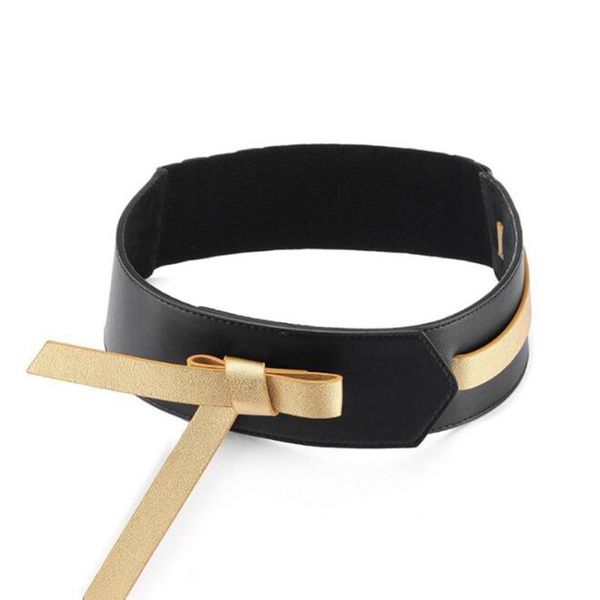 

fashion women wide elastic belts real leather waist belt stretch waistband corset cinch high waist slim cummerbunds, Black;brown