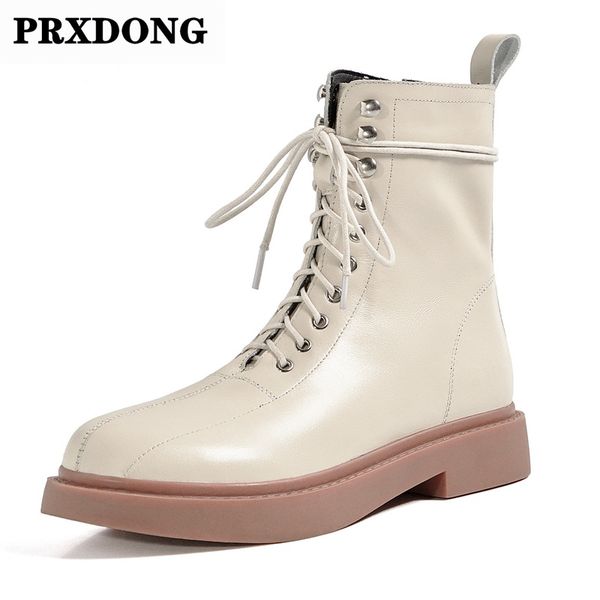 

concise women ankle boots autumn winter new fashion shoes woman genuine leather thick square heels zipper platform casual boots, Black