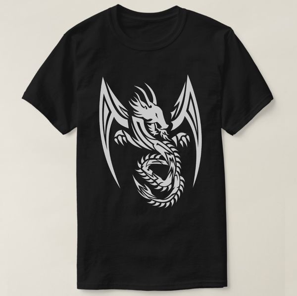 

2019 отпечатано мужчины футболка с коротким рукавом хлопок tribal dragon t-shirt женщины тенниска
