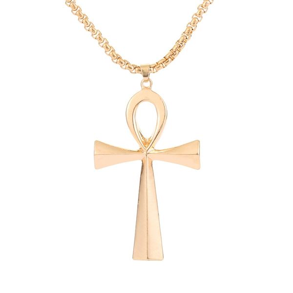 

rongqing 1шт ожерелье цвета крест золото серебро женщины мужчины vintage цепная подвеска кристалл длинные ожерелья ювелирных изделий 2020, Silver