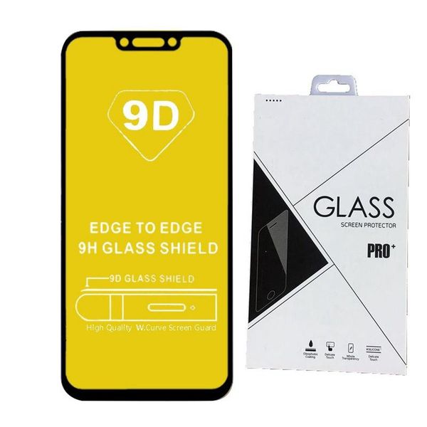 

retail pack full cover 6d 9dtempered glass screen protector ab glue edge to edge for huawei magic 2 honor play y7 2019 y9 2019 600pcs/lot