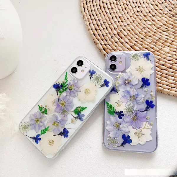 

blue flower phone case for iphonese 2 11pro/max x xs max xr soft silicone cover for iphone11 7 8plus case