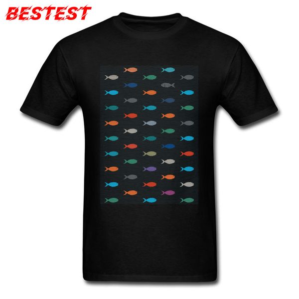 

men t-shirts fish print t-shirt i'm the different one 100% cotton mens short sleeve tees normal latest round neck clothes