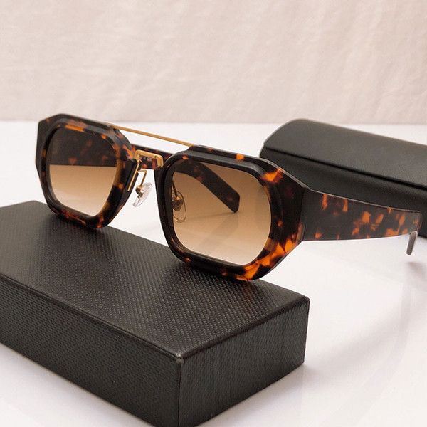 

New advertising sunglasses model SPR01WS male and female designer sunglasses square sunglasses two-tone frame with original box