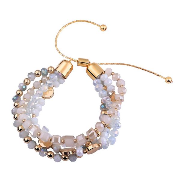 

ladies glass beaded fashion bracelet pink blue multi-color exquisite small fresh bracelet for women bracelets dropship, Golden;silver