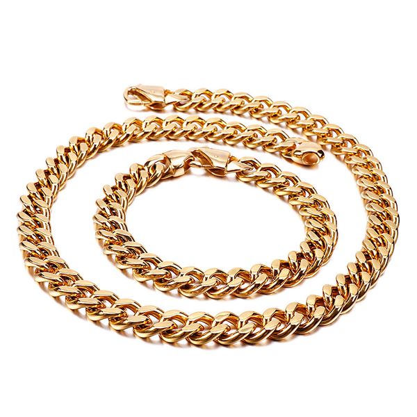 

316 stainless steel trend men's necklace interlocking bracelet, Silver