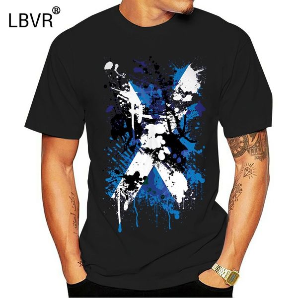 

scotland flag abstract print mens t-shirt scottish st andrews rugby football new funny