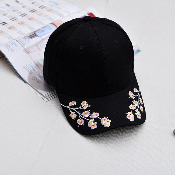

cap women black pink baseball cap women black flowers white caps embroidery, Blue;gray