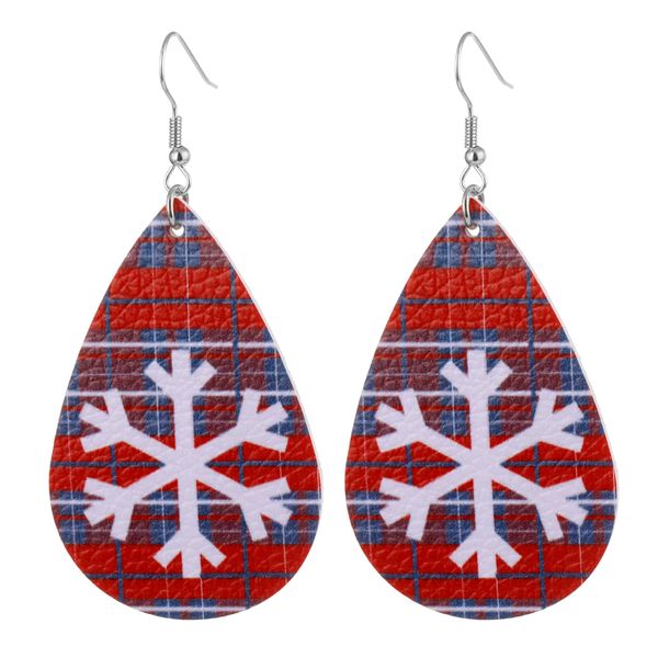 

leather earrings 2020 3d new christmas pu leather earrings snowman christmas tree leather earrings fashion decoraction for ship