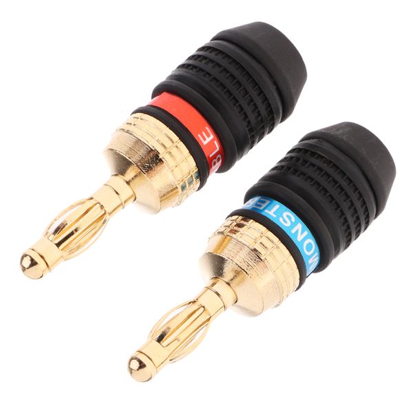 

2 pack banana plug corrosion-resistant 24k gold-plated connector banana plug