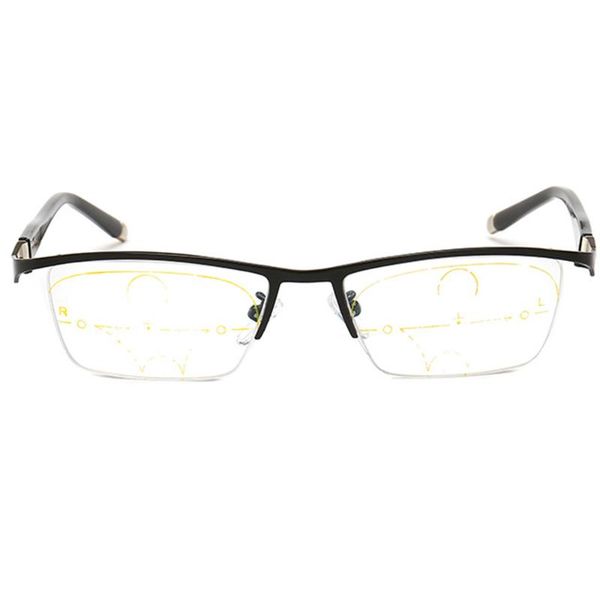 

spring temple alloy frame luxury men women progressive multifocus reading glasses add 75 100 125 150 175 200 to 400 with case, White;black