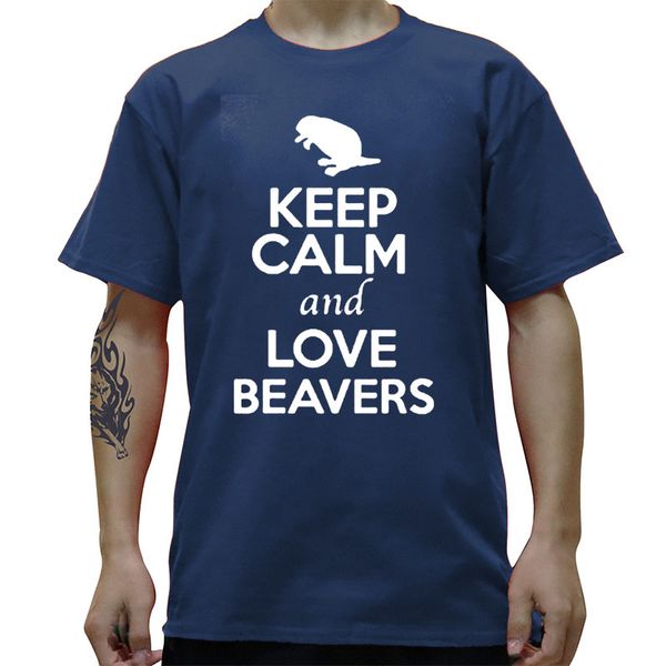 

cool t shirt short cotton crew neck keep calm and love beavers animal lover humor shirts