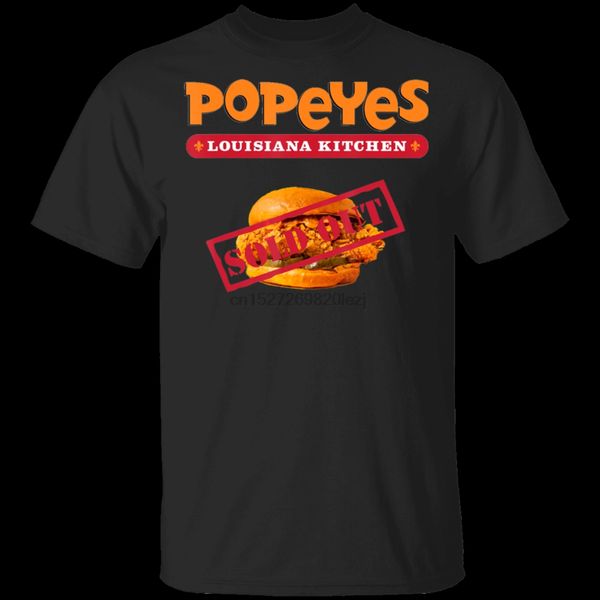 

popeyes fried chicken sandwich sold out red fast food t shirt black navy men