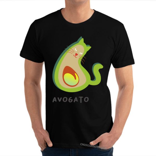 

men oversized summer tees avogato avocado cat t-shirts round neck autumn all cotton t shirt clothing ing