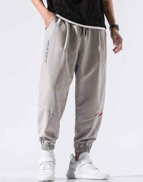 

selling 2020 new autumn mens casual pants european american trend loose all-match men trouser harlan nine-point sports pants overalls, Black