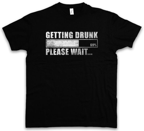 

2019 напиваться t-shirt - пожалуйста, подождите fun boose hangover barfly party университет