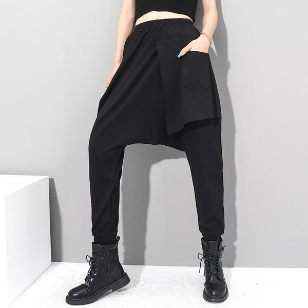 

harajuku joggers wide leg pants women trousers plus size high waist pants streetwear korean casual pant femme fall lt703s50, Black;white