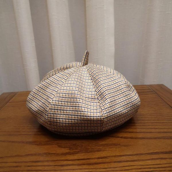 

hat женщины нового осенне-зимнего плед художник шляпа мода пикника берет, Blue;gray