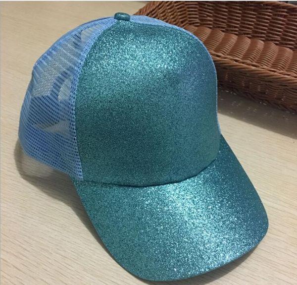 Moda Payetli Beyzbol Şapkası, Bayanlar Pamuk Geri At Kuyruğu Kapağı, Glitter Net Cap GD652