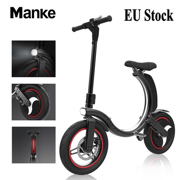 

mankeel eu stock 14inch outdoor scooter 450w electric bike full folding electric bicycle for waterproof ip76 long range mk114, Silver;blue