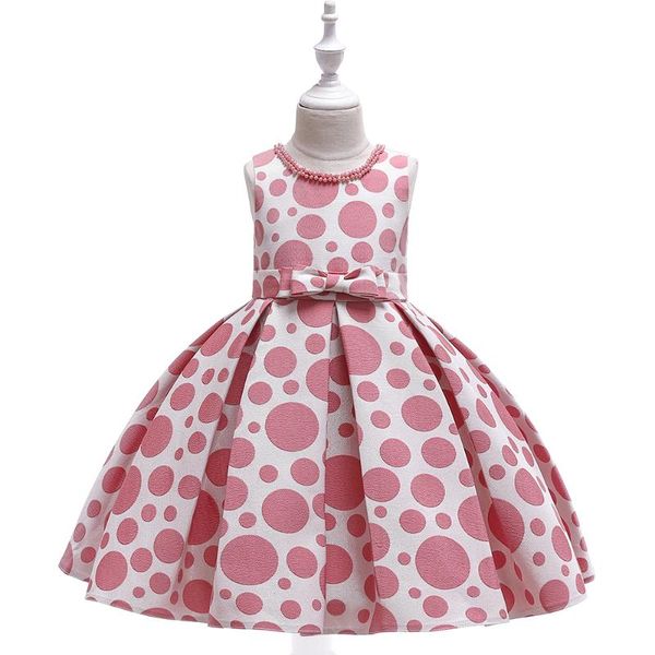 

beaded pleated summer girl dresses elegant weddings baby girl dress clothes princess costume party dress 3 8 10 years l5130, Red;yellow