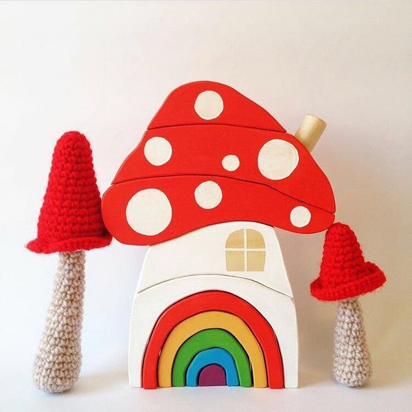 

decorative objects & figurines nordic wooden rainbow stackable nursery decor baby gift scandinavian for kids room